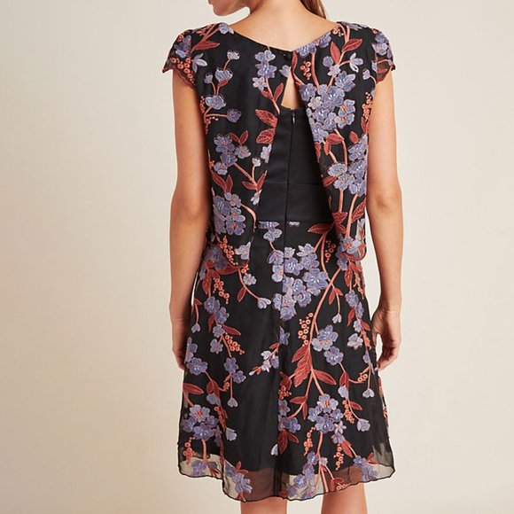 Anthropologie Alessia Embroidered Chiffon Dress - Picture 2 of 4